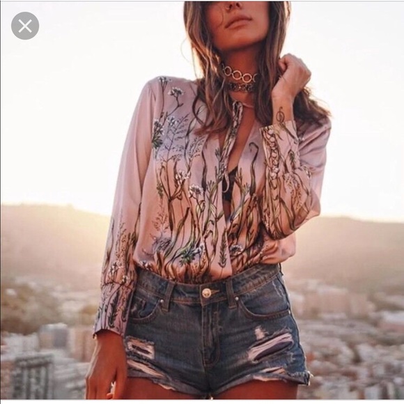 zara satin bodysuit